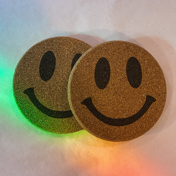 Smiley Face Cork Coaster