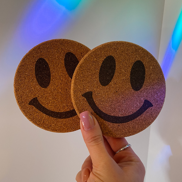 Smiley Face Cork Coaster