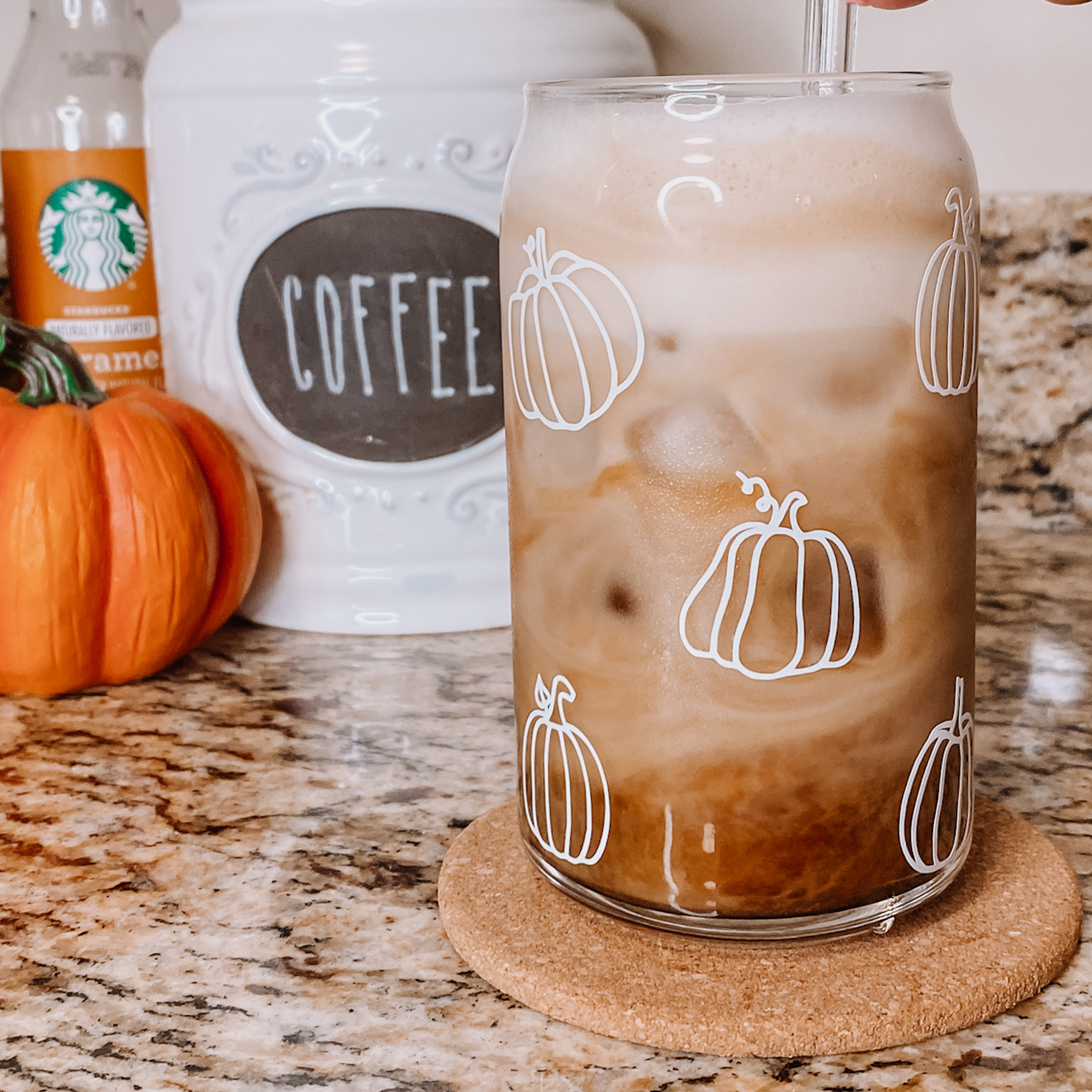 Pumpkin Glass Cup